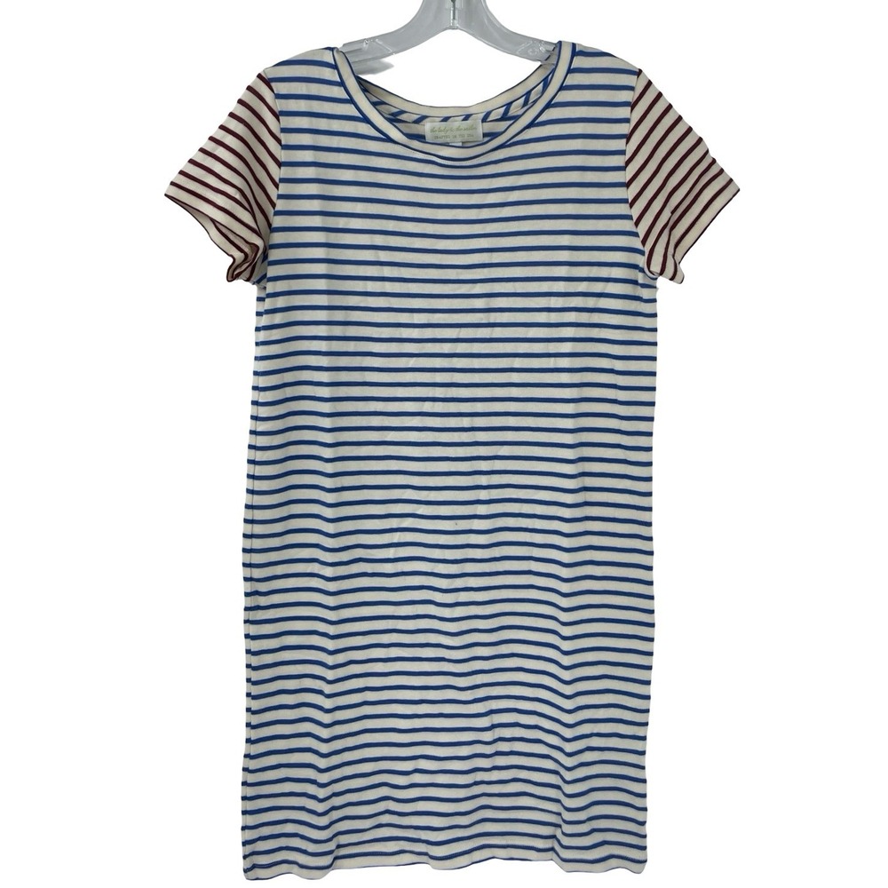 The Lady & The Sailor Women's T-Shirt Dress Striped Blue White Size 2